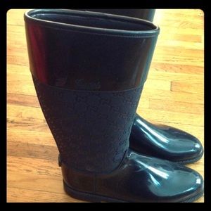 Black Gucci Rain Boots